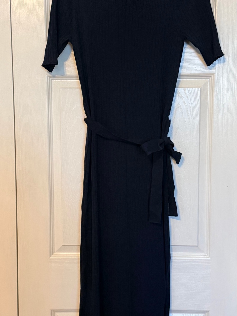 NWOT LOFT Navy Ribbed Short-Sleeve Sweater Maxi Dress